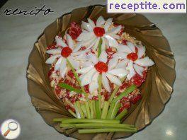 Colorful salad of roasted peppers