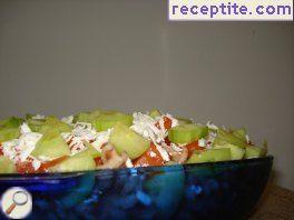 Salad with pasta and olive paste