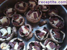 Stuffed mushrooms with lukanka