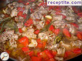 Lamb with peppers and sage