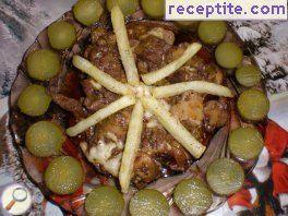 Chicken livers with mushrooms and cheese Chicken livers with mushrooms and cheese