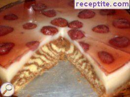 Layered cake with jelly compote