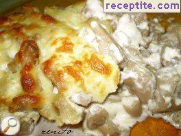 Mushrooms with processed cheese and butter Mushrooms with processed cheese and butter