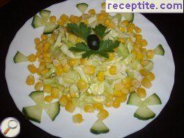 Salad with cabbage and corn