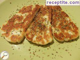 Halloumi with lemon juice and oregano