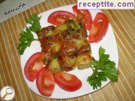 Mushrooms with potatoes in the oven