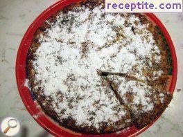 Invert cake with walnuts