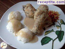 Coconut chicken legs with sauce Grape