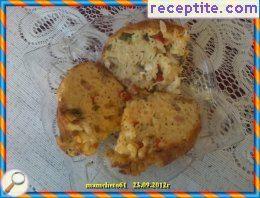 Savory sponge cake with macaroni Savory sponge cake with macaroni