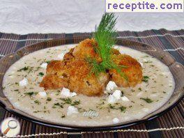 Roasted cauliflower or broccoli with white sauce Roasted cauliflower or broccoli with white sauce
