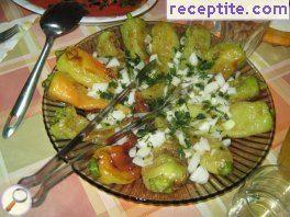 Fried peppers with garlic