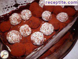Biscuit layered cake with caramelized fruits Biscuit layered cake with caramelized fruits