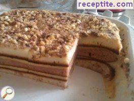 Layered cake into three layers Valio