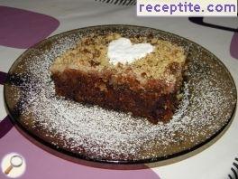 Walnut cake with apples and cinnamon