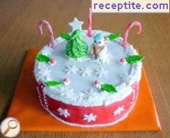 Layered cake with jam and cream Layered cake with jam and cream