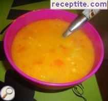 Pumpkin soup, potatoes and carrots
