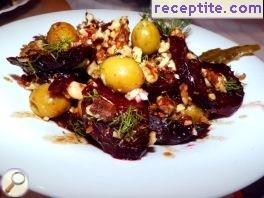 Red Beet Salad with walnuts