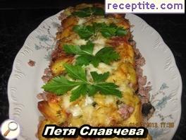 Moussaka with fried potatoes Moussaka with fried potatoes