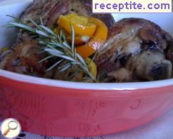 Pork shank with rosemary, orange and lemon