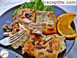 Carp baked with orange juice and cream