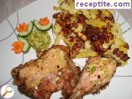 Chicken legs with garlic and lemon