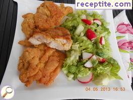 Breaded chicken with cornmeal