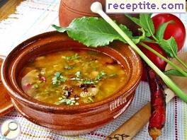 Vegan bean soup with sorrel