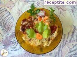 Red peppers with rice and cheese Red peppers with rice and cheese