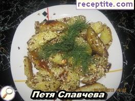 Potatoes with mayonnaise and seeds