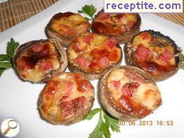 Stuffed mushrooms with melted cheese