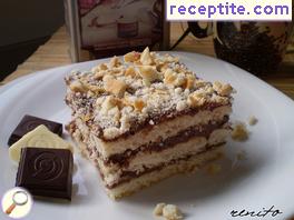 Biscuit layered cake with cream starch