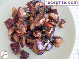Roasted eggplant with basil and garlic
