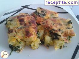 Moussaka with spinach and potatoes