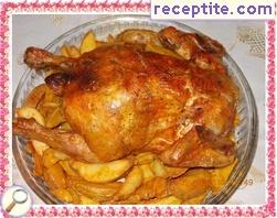 Roasted whole chicken in a halogen oven