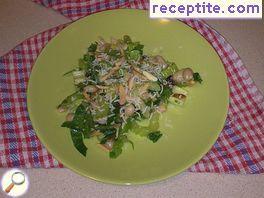 Salad with celery, beans and parmesan