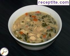 Chicken soup with gnocchi