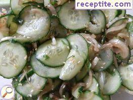 Salad with cucumber and ginger