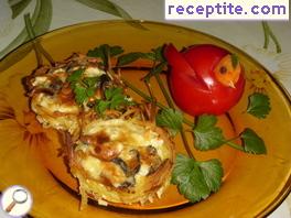 Potato nests with stuffing Potato nests with stuffing
