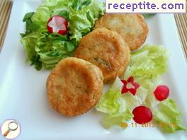 Potato patties with onions and cheese