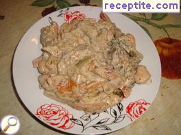 Chicken Julien with skinless sausages