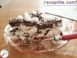 Chocolate layered cake with homemade kisses