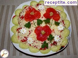 Shopska salad with poppies