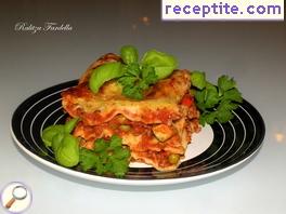 Lasagna with minced meat and vegetables