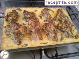 Lamb languages ​​with sauce in the oven
