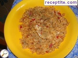 Chicken with bulgur, tomatoes and peppers Chicken with bulgur, tomatoes and peppers