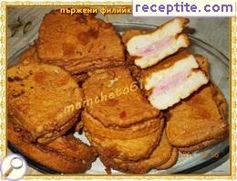 Fried slices of ham