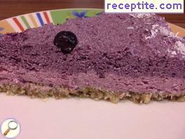 Ice cream vegan raspberry-blueberry layered cake