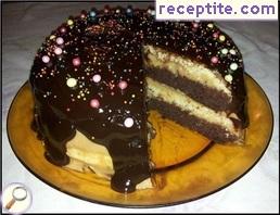 Layered cake with caramel cream - II type
