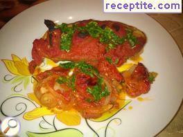 Eggplant with tomatoes in the oven