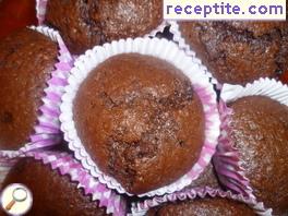 Banana muffins with double chocolate